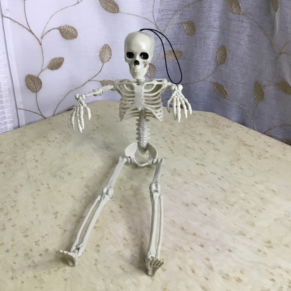 Plastic Posable Skeleton Halloween Decor 15" NEW
